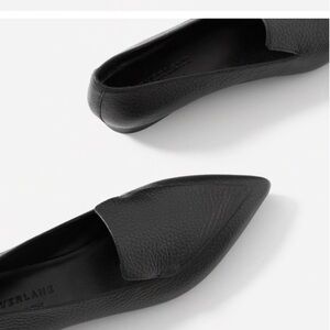 Everlane Black Leather Loafers Boss Pointed Toe Flats